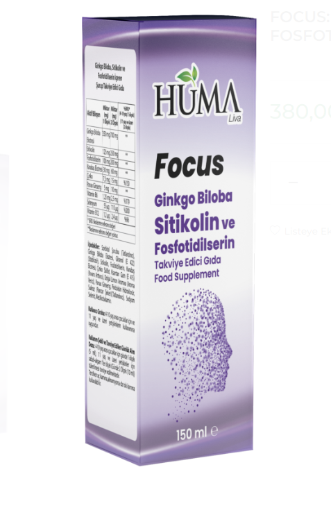 Huma Liva Focus: Ginkgo Giloba, Sitikolin ve Fosfotidilserin 150ml