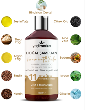 Yeşilmarka Doğal Şampuan Kuru ve İnce Telli Saçlar 400 ml