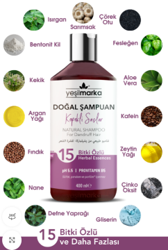Yeşilmarka Doğal Şampuan – Kepekli Saçlar Şampuan 400ml