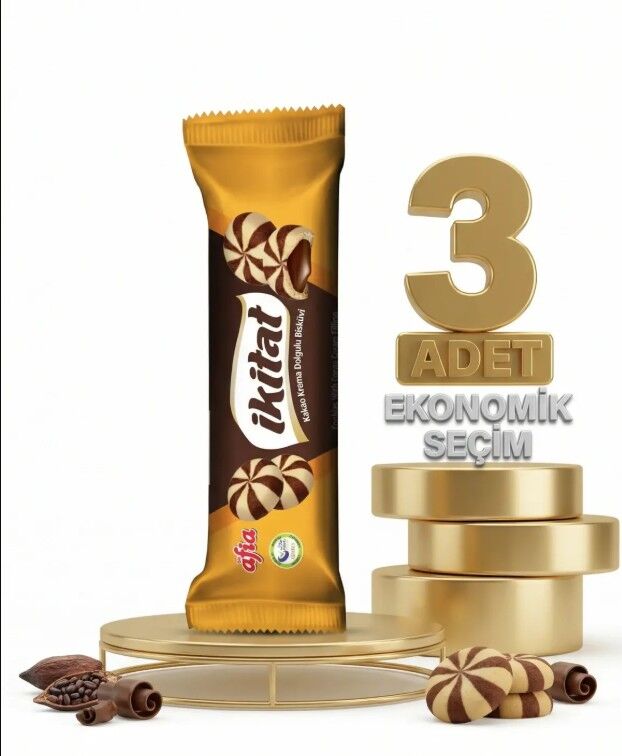 Afia İkitat Kakao Krema Dolgulu Bisküvi 3x75 Gr