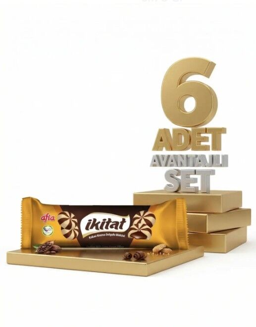 Afia İkitat Kakao Krema Dolgulu Bisküvi 6x75 Gr
