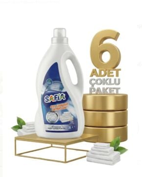 Safia Bitkisel Sıvı Çamaşır Makine Deterjanı Beyazlar 6x3 Lt