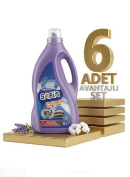 Safia Bitkisel Sıvı Çamaşır Makine Deterjanı Renkliler 6x3 Lt