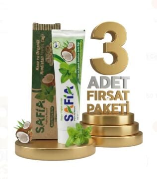 Safia Nane ve Hindistan Cevizli Organik Diş Macunu 3x100 Ml