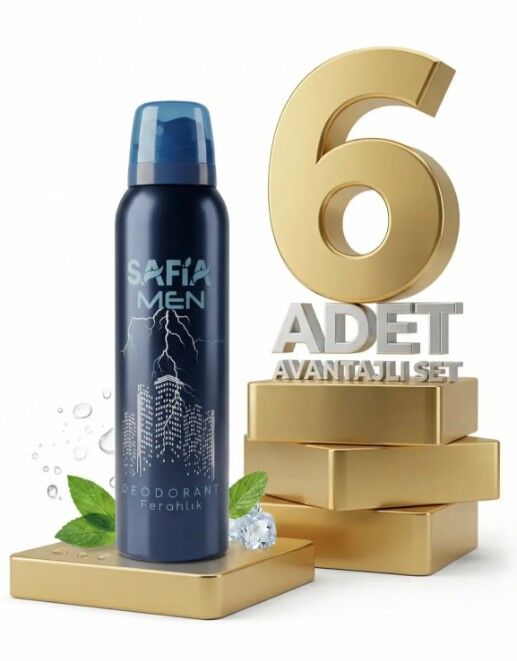 Safia Doğal Erkek Deodorant Ferahlık 6x150 Ml