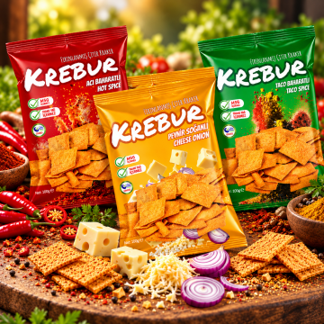 Krebur Acı peynir baharatlı karışık 100 gr*3lü set