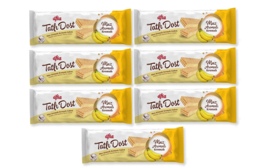 Afia Tatlı Dost Muz Kremalı Gofret 140 Gr 7li Set