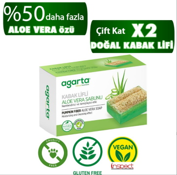 Agarta Doğal Kabak Lifli El Yapımı Aloe Vera Sabunu 125g