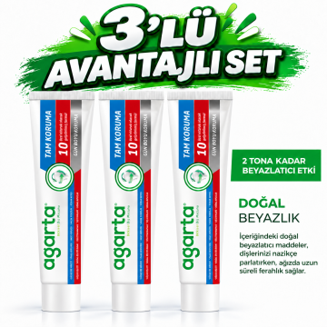Agarta  Doğal Tam Koruma 10 Etki Diş Macunu 75 Ml 3lü Set