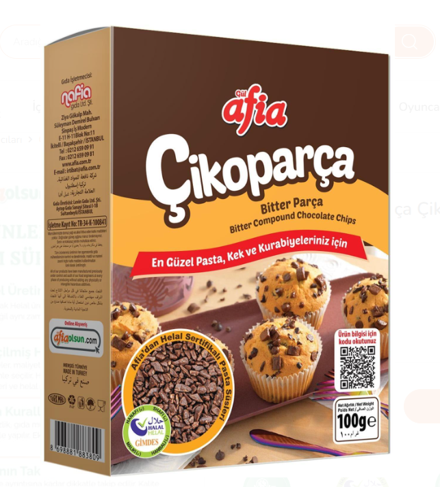 Afia Çikoparça Bitter Parça Çikolata 100 Gr.