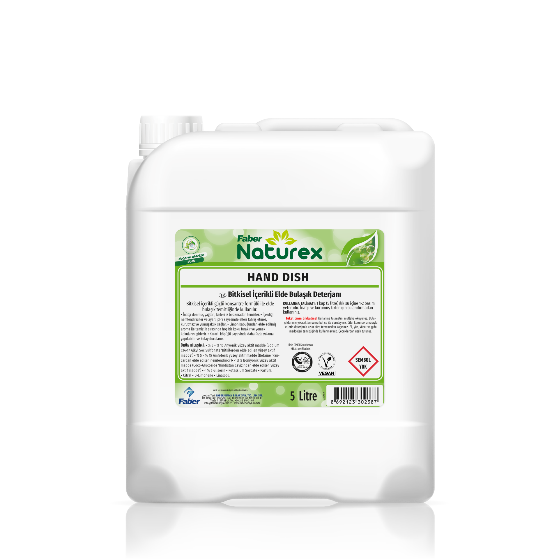 Faber Naturex Elde Bulaşık Deterjanı (5L Bidon)