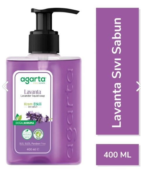 Agarta Doğal Krem Etkili Sıvı Sabun Lavanta 400 ml