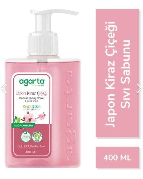Agarta Krem Etkili Doğal Sıvı Sabun Japon Kiraz Çiçeği 400 ml