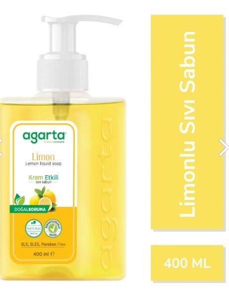 Agarta Doğal Krem Etkili Sıvı Sabun Limon 400 ml