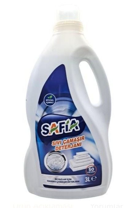 Safia Bitkisel Sıvı Çamaşır Makine Deterjanı Beyazlar 3 Lt