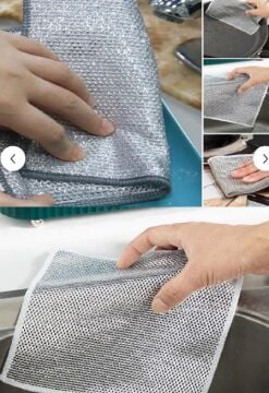 Mikrobiyel Çift Katlı Telli Bulaşık Yıkama Bezi