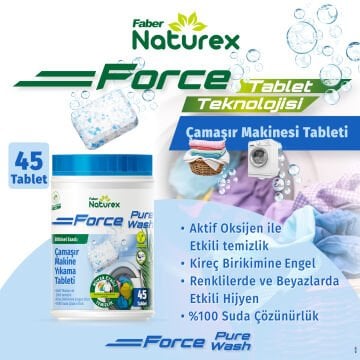Faber Naturex Bitkisel Esaslı Çamaşır Makine Yıkama Tableti 45 Tablet