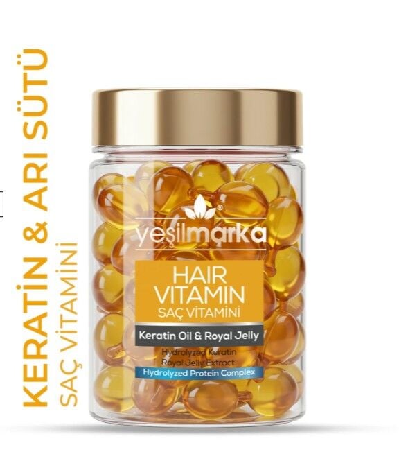 Yeşilmarka Saç Vitamini - Keratin Oil & Royal Jelly (30 Kapsül) 15 ml