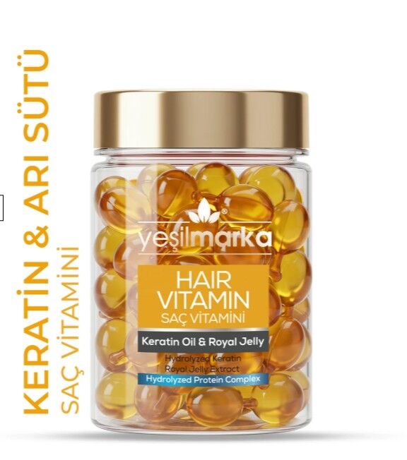 Yeşilmarka Saç Vitamini - Keratin Oil & Royal Jelly (30 Kapsül) 15 ml