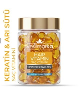 Yeşilmarka Saç Vitamini - Keratin Oil & Royal Jelly (30 Kapsül) 15 ml