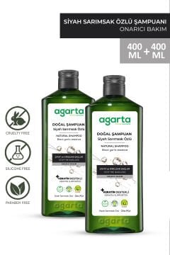 Agarta 2 Adet Doğal Siyah Sarımsaklı Şampuan 400ml+400ml