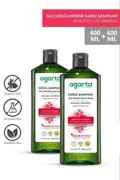 Agarta 2 Adet Saç Dökülmesine Karşı Bitkisel Biberiye İçeren Şampuan 400ml+400ml