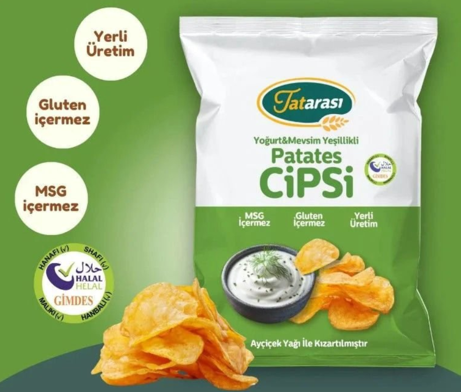Tatarası Yoğurt Mevsim Yeşillikli Patates Cipsi 70gr