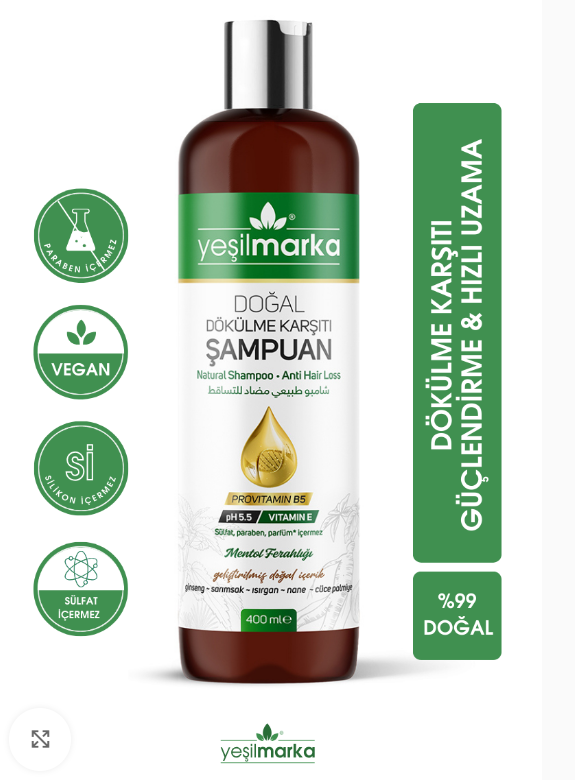 Yeşilmarka Doğal Saç Dökülmesi Karşıtı Şampuan 400 ml